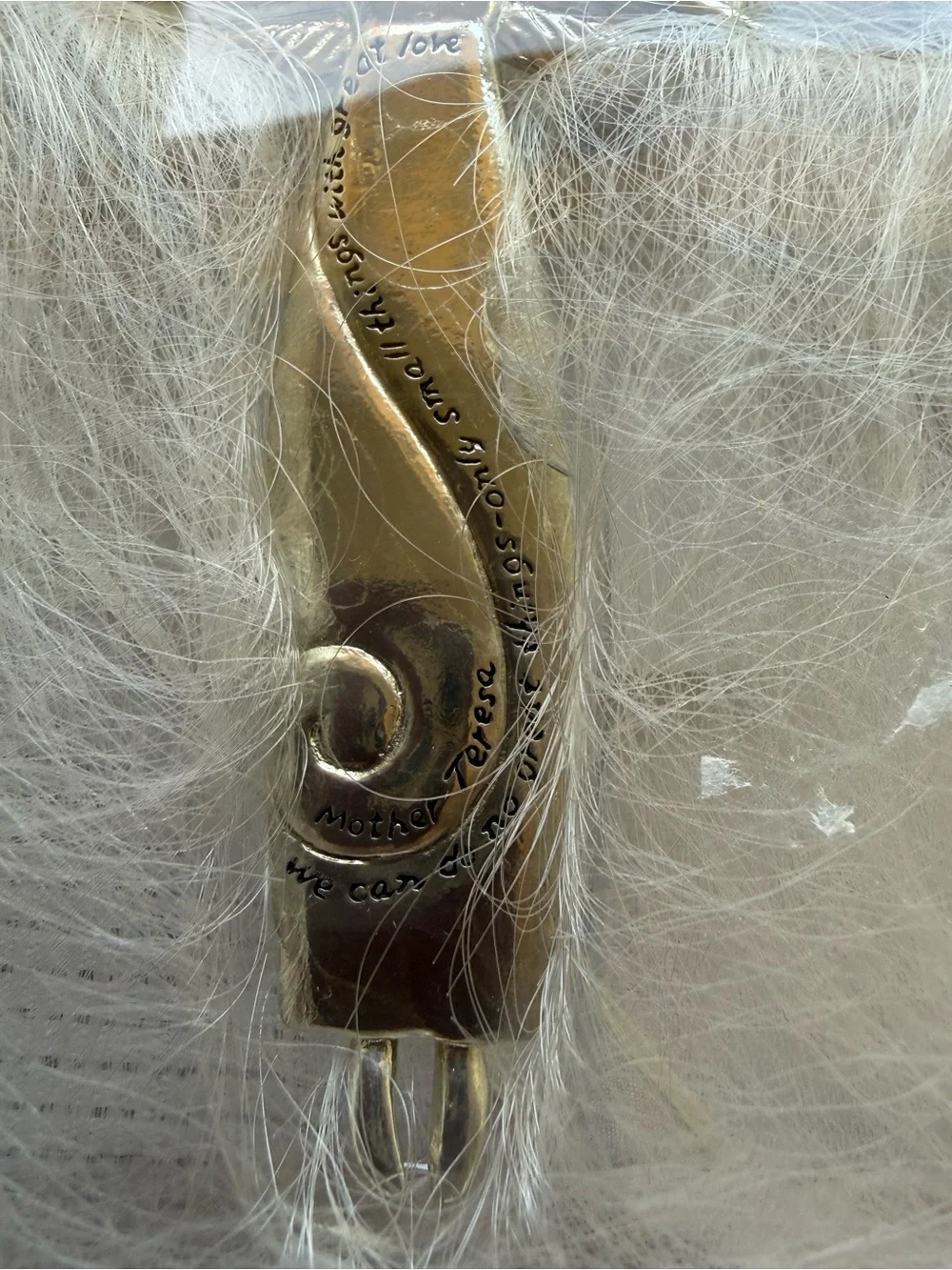 Serenity Mother Teresa Ornament Silver Angel Figurine Wall Home Accent Decorativ